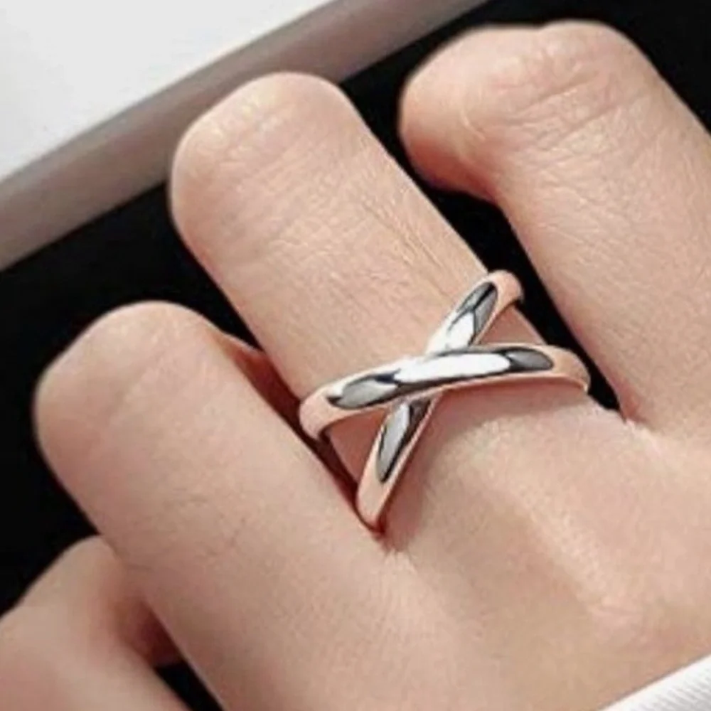 Polished‎ Criss Cross Ring | 925 Sterling Silver